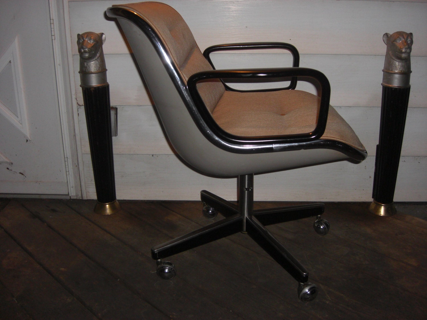 1971 Knoll Pollock Executive Arm Chair Mid Century Modern GRAY Shell