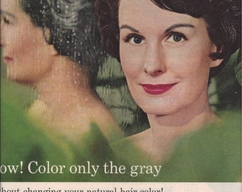 1963 McCall's Magazine Ad for Loving Care Hair Color Lotion by Clairol, Vintage Advertising, Mid Century Magazine Ad, Ephemera Advertising