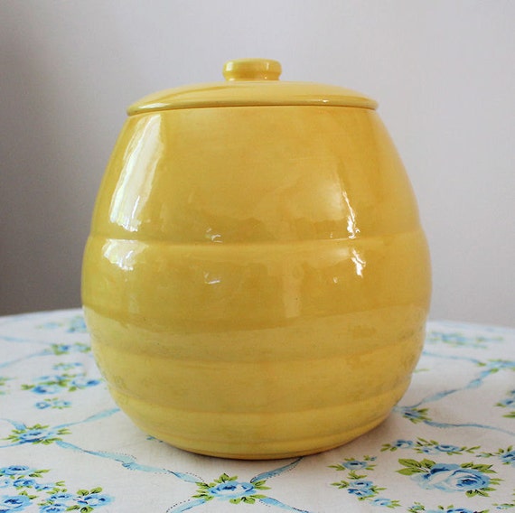 RESERVED Vintage Bauer Pottery Yellow Cookie Jar in the La