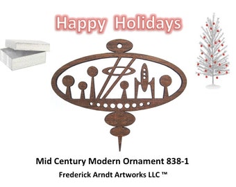 838-1 Mid Century Modern Christmas Ornament