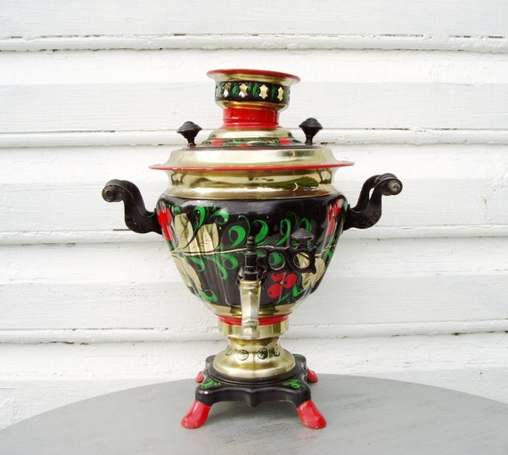 Large Samovar Vintage Russian Tea Pot Soviet hot water pitcher