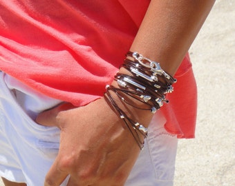 BEST SELLER / Leather Bracelet / Necklace - Available in 10 Leather Colors