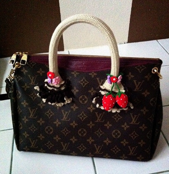 Items similar to Bag Handle. Crochet Handle covers for Louis Vuitton PALLAS with zipper and ...