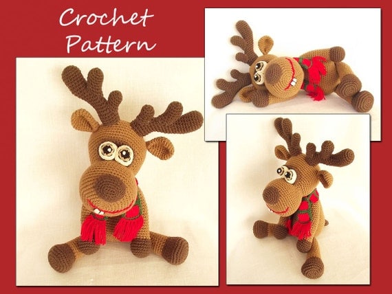 CROCHET PATTERN - Deer, Amigurumi Deer Pattern, Christmas Deer, Animal Crochet Pattern, Reindeer, CP-134