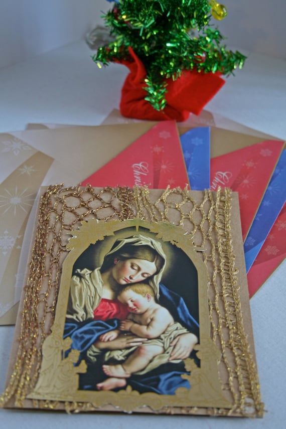 Tarjetas de Navidad religiosa a mano tarjetas de Navidad