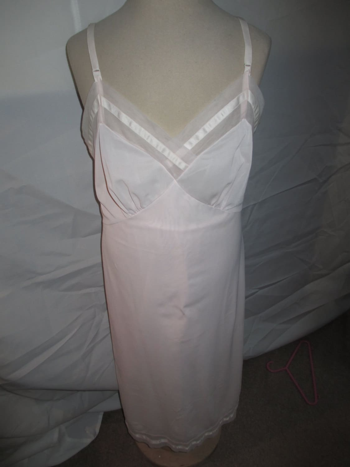 Original 1950s Pale Peach nylon Cami Knickers and Slip set by