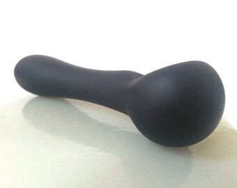 Glass Pipe, Spoon Pipe, Sandblasted Pipe, Black Sandblasted Spoon made of Borosilicate