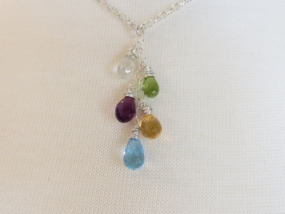 Five Birthstone Necklace Custom Design Your Mother's