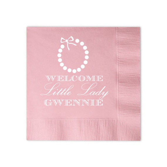 Personalized Baby Shower Napkins Little Girl Set of 100