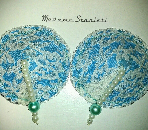 Blue Lace overlay Performance Pasties