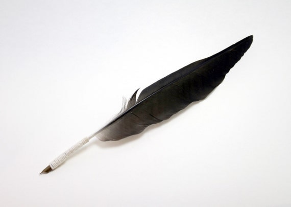 Crow Feather Quill Dip Pen by Whillock on Etsy