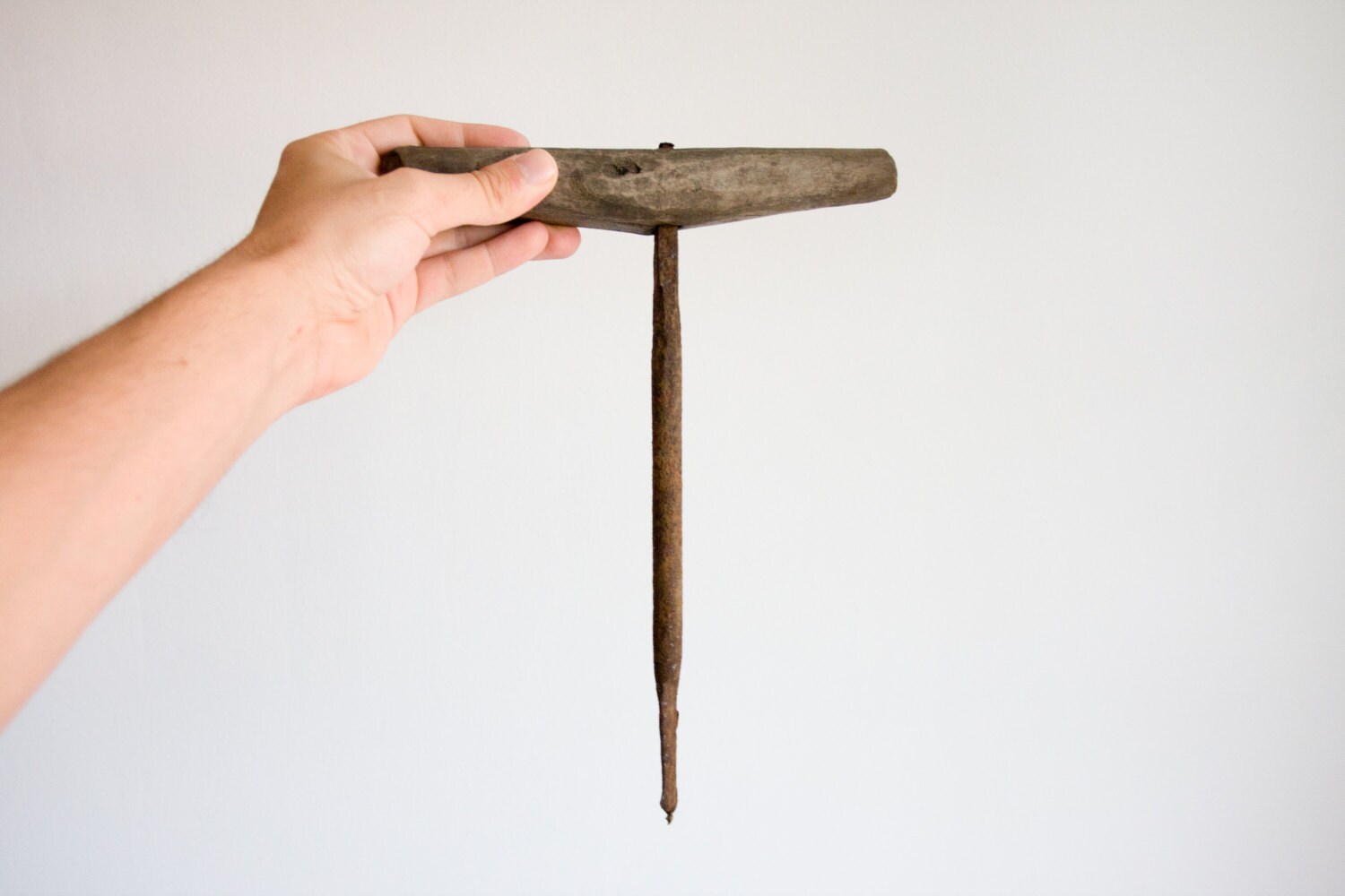 Antique Drill Bit Old Vintage Tool Drill with Handle Metal