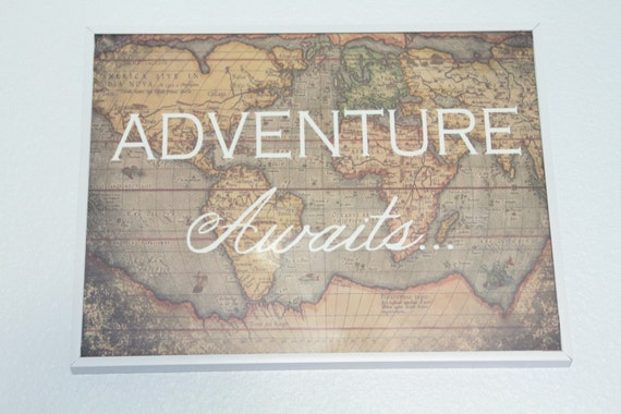 adventure awaits vintage map print digital download