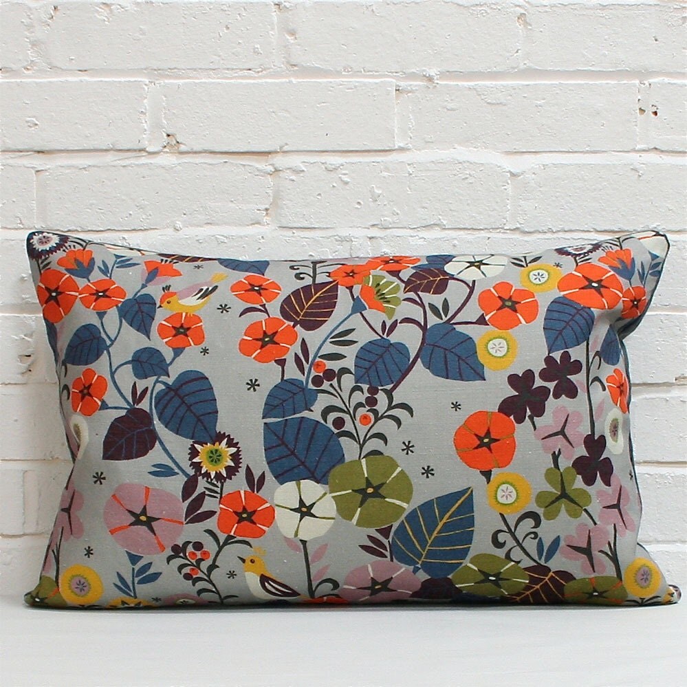 Large Rectangular Cushion in Nasturtium Linen