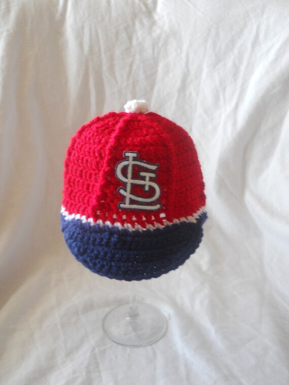 St Louis Cardinals Inspired Crochet Baby Baseball Cap by CDBStudio