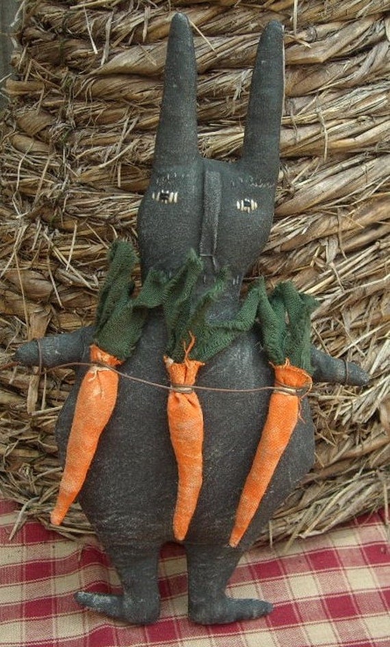 Black Prim Rabbit w/ Carrots