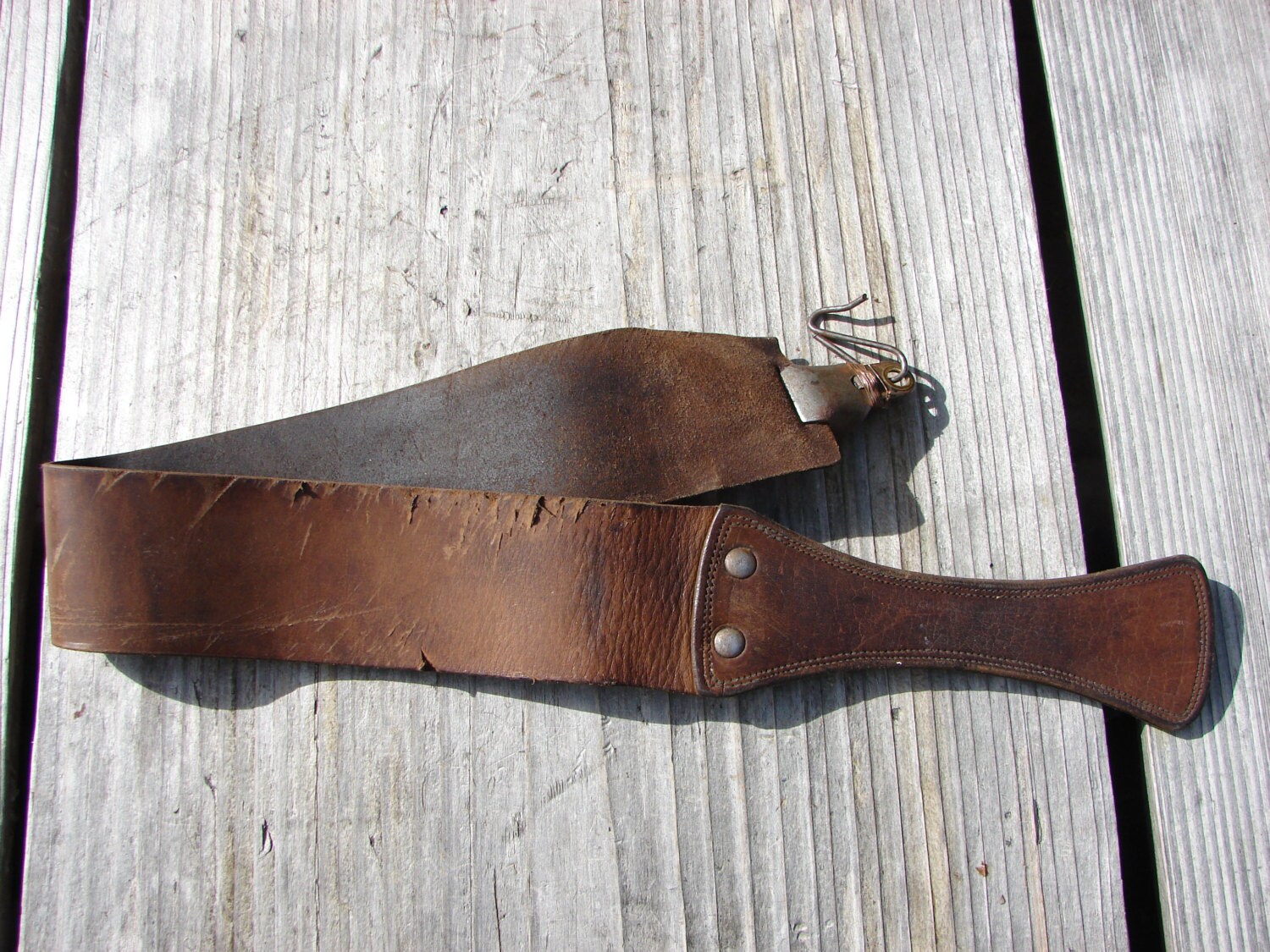 Antique Barber Straight Razor Leather Sharpening by Luckytage