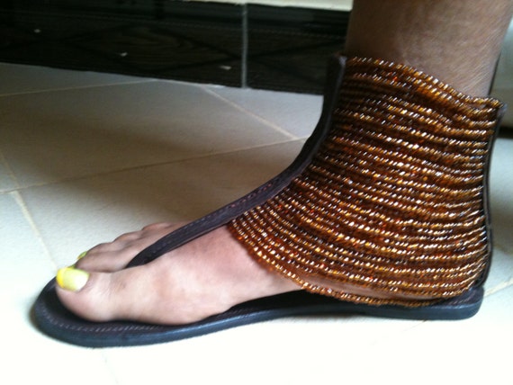 African masai beaded sandal