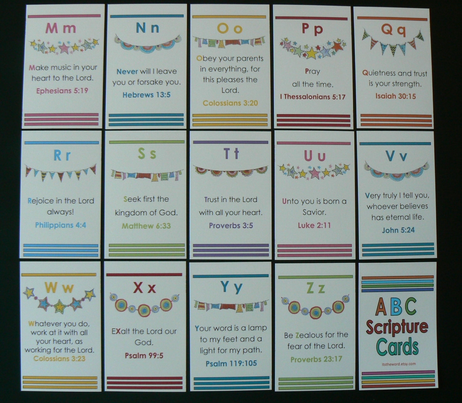 ABC Scripture Cards Bible Memory Verses Christian by ItstheWORD