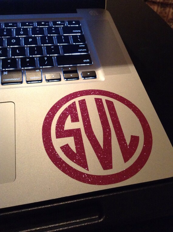 Items similar to Glitter Laptop Decal Monogram 4" on Etsy