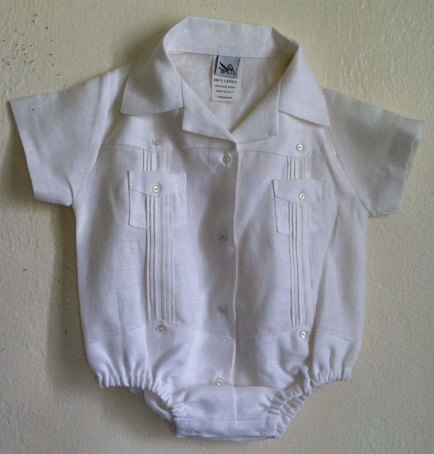 baby guayabera onesie