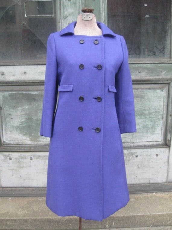 Vintage Double Breasted Periwinkle Coat