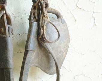 Antique Horse Bridle Iron and Leather Rustic Farmhouse Decor