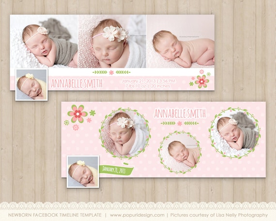 tutorial facebook photoshop timeline Template Baby Flower Newborn Frame Cover  Facebook Girl Timeline