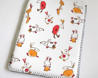 Rabbits - orange - red - iPad Case - iPad Sleeve - iPad Cover