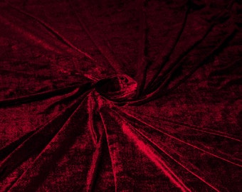 Royal red velvet fabric- Deep red velvet Half (1/2) yard - Maroon Velvet- 60 inch fabric width- Royal red fabrics by the yard- 1/2 yard