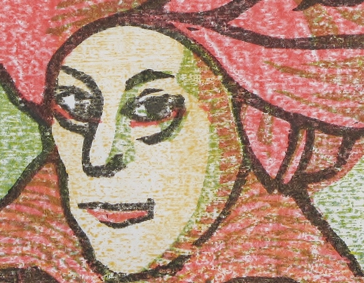 Woodblock Print Renaissance portrait after Jan by AllynPaperworks