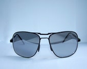 Vintage Sunglasses. Men Women Eyewear. Mirror Grey Glass lenses and Metal Arms.