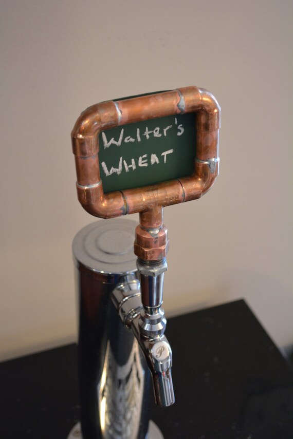 Items similar to Copper Pipe Tap Handle Chalkboard Industrial Beer