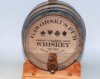 1 Oak Barrel engraved wine barrel whiskey barrel keg wine keg groomsman gift personalized keg