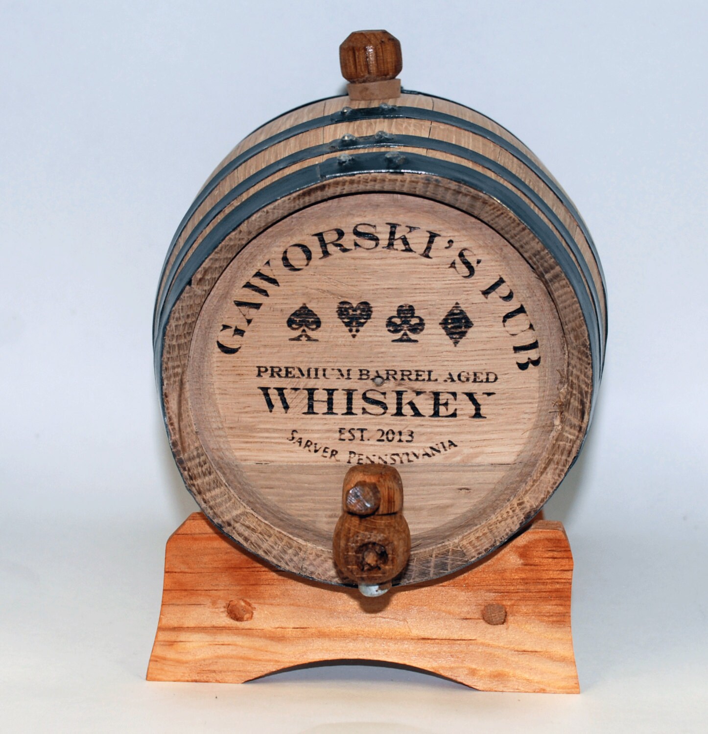 1 Oak Barrel engraved wine barrel whiskey barrel keg wine keg