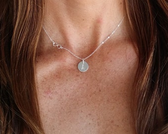 Monogram Necklace, with Tiny Sterling Infinity, Infinity Necklace, Initial Necklace