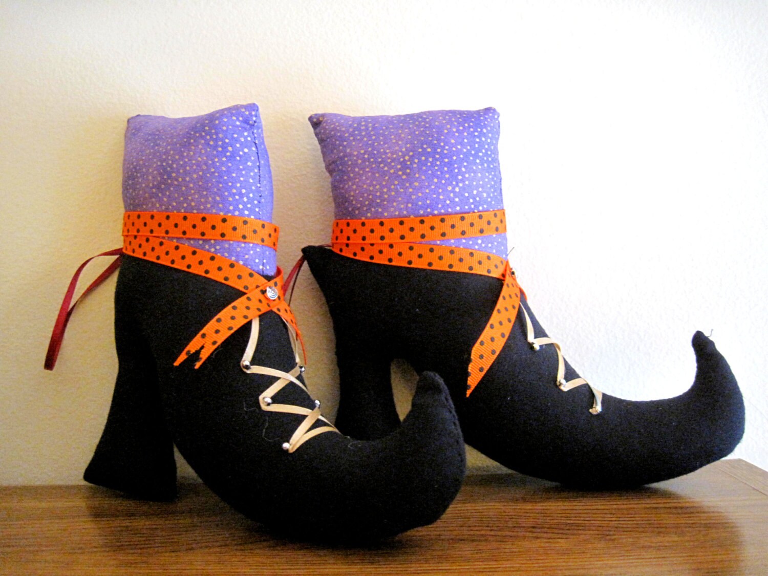 Halloween witches shoes/ bootsHand sewn fabric Halloween