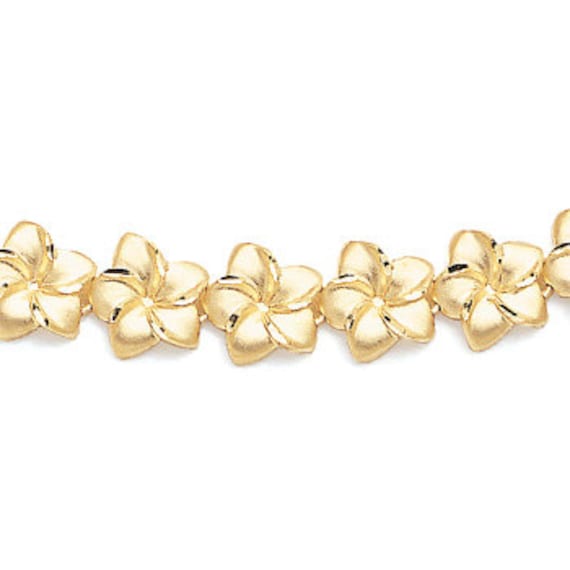 14K Yellow Gold Plumeria Bracelet