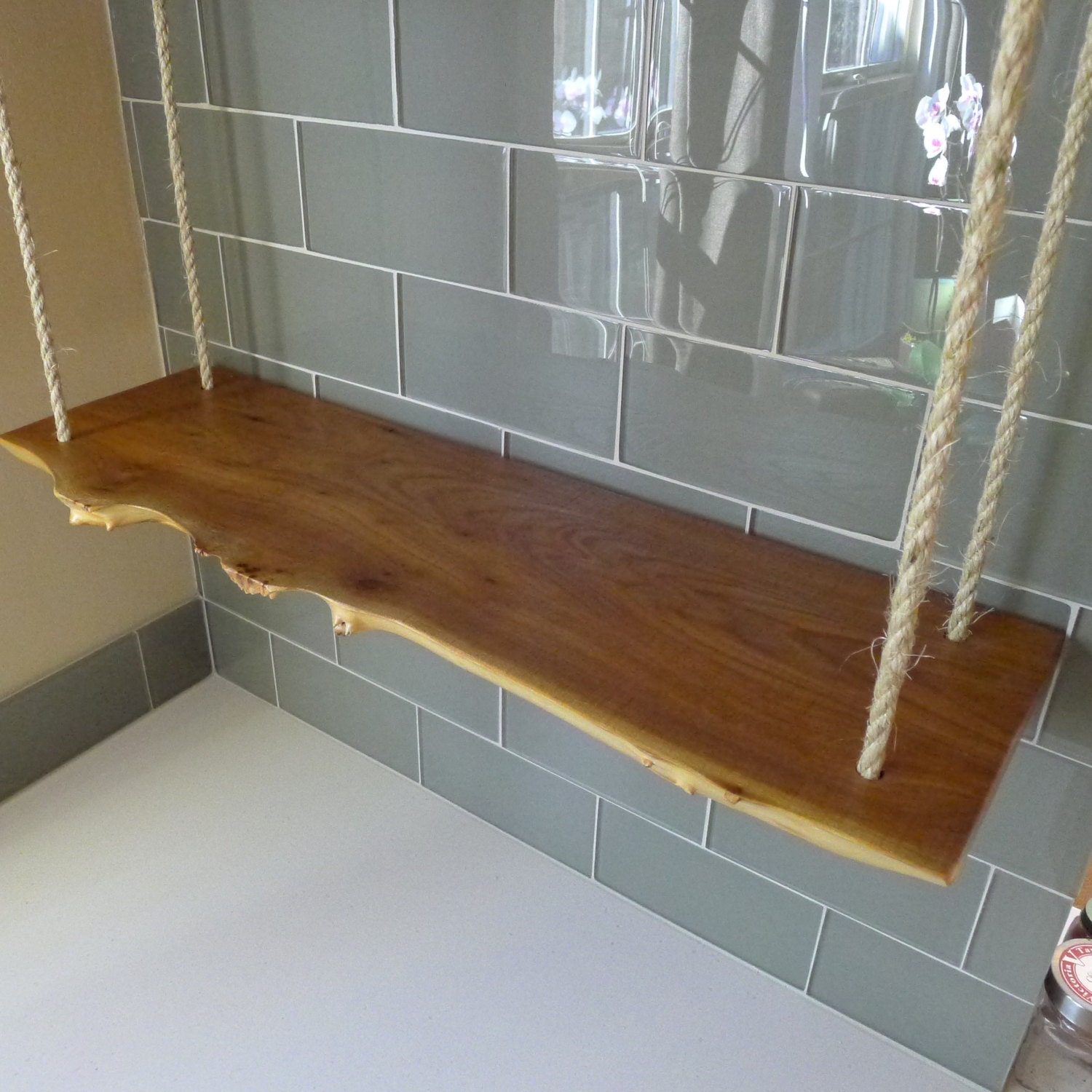 Rustic Hanging Wood Shelves