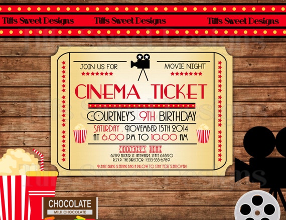 Custom Movie Ticket Invitations 5