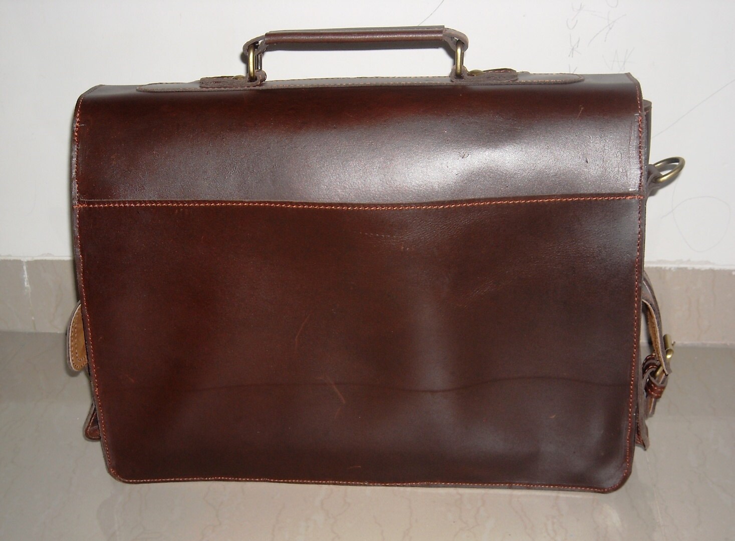 vintage buffalo leather briefcase