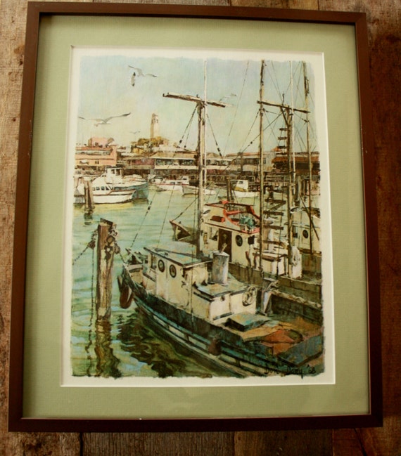 Vintage 1968 Don Davey San Francisco Print Framed