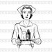 Woman Nurse Retro Vintage Clip Art Illustrations Printable