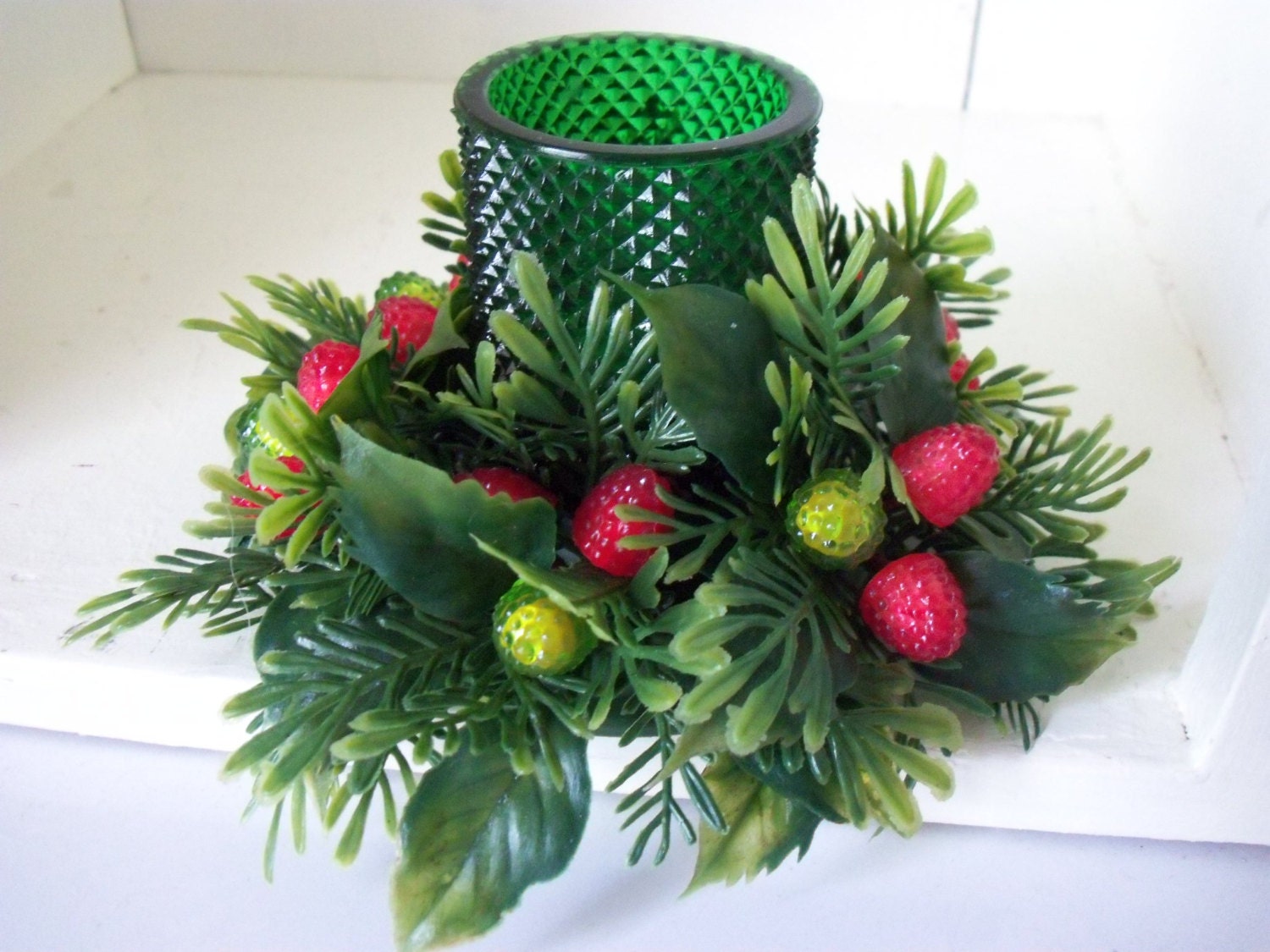 christmas candle wreath green votive holder by iciclegarden christmas candle wreath green votive holder by iciclegarden