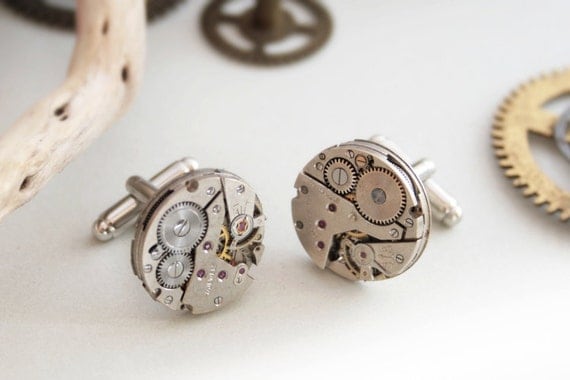 Geek cuff links Metal Anniversary Gift for Husband Clockwork Cufflinks Men accessories Boutons de manchette steampunk cuff-links, steampunk buy now online