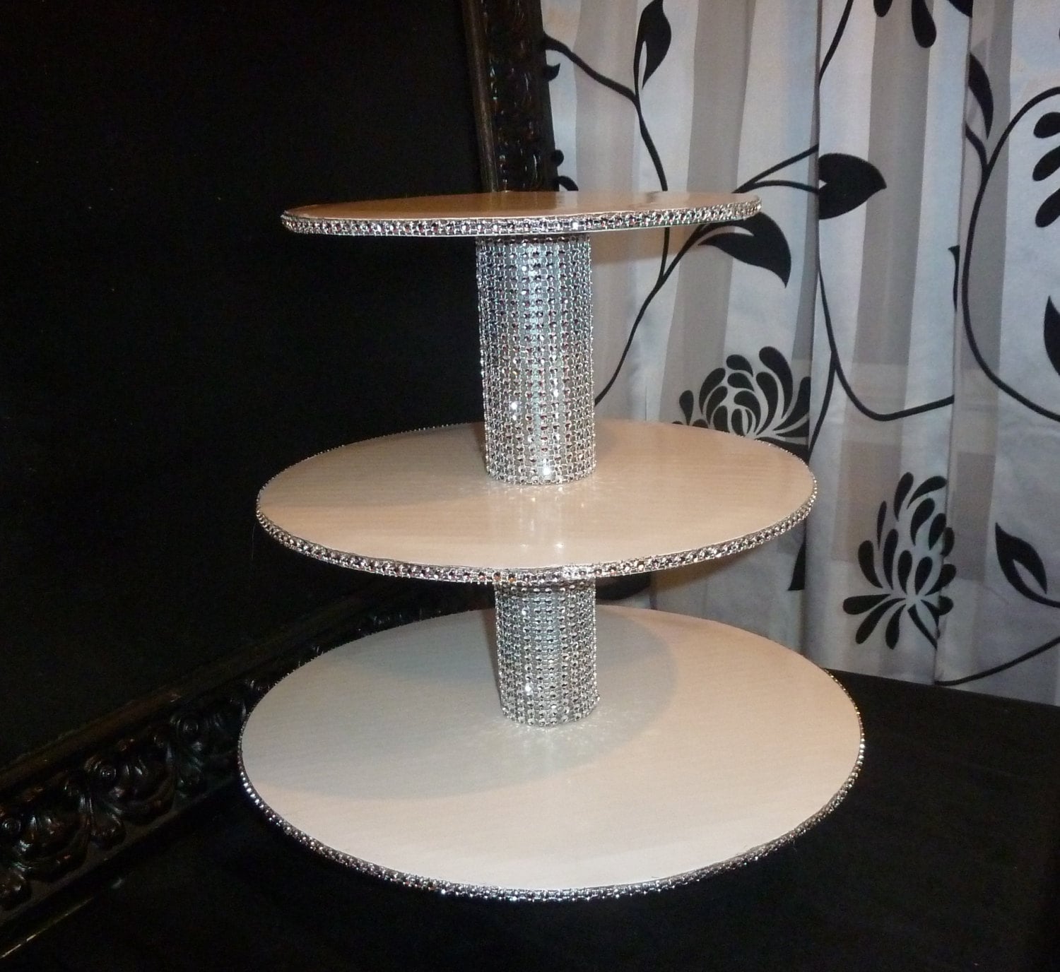 4 diy cake stand tier rhinestone 3 faux stand tower cake tier cupcake bling wedding