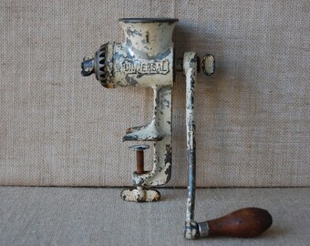 Vintage Industrial Meat Grinder, Large Table Mount Grinder, Sausage Grinder Circa 1930's