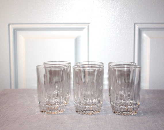 6 Small Vintage Arcoroc France Juice Glass By Queenieseclectic
