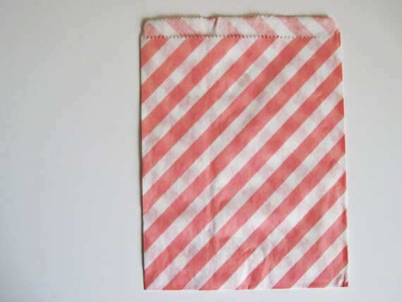 12 Pink STRIPE Designer Party Favor Bags, Weddings, Birthday, Showers Il_570xn