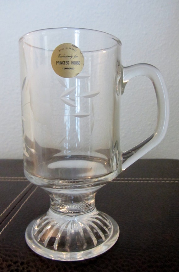 Vintage Princess House Crystal Irish Coffee Mugs Glass